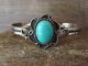 Native American Navajo Indian Nickel Silver Turquoise Bracelet Signed Phoebe Tolta