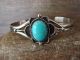 Native American Navajo Indian Nickel Silver Turquoise Bracelet Signed Phoebe Tolta