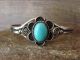 Native American Navajo Indian Nickel Silver Turquoise Bracelet Signed Phoebe Tolta