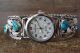 Native American Indian Jewelry Sterling Silver Turquoise  Watch - Saunders