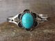 Native American Navajo Indian Nickel Silver Turquoise Bracelet Signed Phoebe Tolta