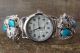 Native American Indian Jewelry Sterling Silver Turquoise Wolf Watch - Saunders