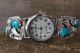 Native American Indian Jewelry Sterling Silver Turquoise Watch - Saunders