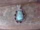 Navajo Indian Nickel Silver Turquoise Pendant Signed Jackie Cleveland