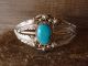 Navajo Sterling Silver Turquoise Feather Bracelet Signed Betone