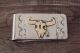 Native American Jewelry Hand Stamped Money Clip! 12 kt. Gold Fill Steer Skull