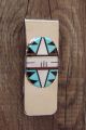 Zuni Indian Turquoise, Mother of Pearl and Coral Inlay Money Clip! 