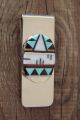 Zuni Indian Turquoise, Mother of Pearl and Coral Inlay Money Clip! 