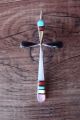 Zuni Indian Sterling Silver Inlay Cross Pendant by  Lynette Bowannie.