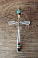 Zuni Indian Sterling Silver Inlay Cross Pendant by  Lynette Bowannie.