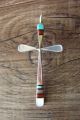 Zuni Indian Sterling Silver Inlay Cross Pendant by  Lynette Bowannie.