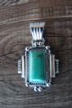 Navajo Sterling Silver Turquoise Pendant by Daniel Benally