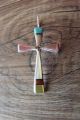 Zuni Indian Sterling Silver Inlay Cross Pendant by  Lynette Bowannie.