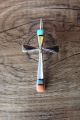 Zuni Indian Sterling Silver Inlay Cross Pendant by  Lynette Bowannie.