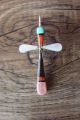 Zuni Indian Sterling Silver Inlay Cross Pendant by  Lynette Bowannie.