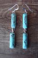 Navajo Indian Sterling Silver Turquoise Dangle Earrings 