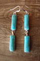 Navajo Indian Sterling Silver Turquoise Dangle Earrings 