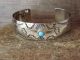 Native American Navajo Indian Nickel Silver Turquoise Bracelet by James