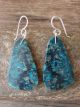 Navajo Indian Turquoise Slab Dangle Earrings by Castillo