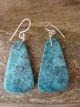 Navajo Indian Turquoise Slab Dangle Earrings by Castillo