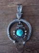 Navajo Indian Sterling Silver Turquoise Cast Naja Pendant - Billah