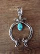 Navajo Indian Sterling Silver Turquoise Cast Naja Pendant - Billah