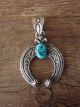 Navajo Indian Sterling Silver Turquoise Cast Naja Pendant - Billah