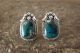 Navajo Indian Sterling Silver Turquoise Post Earrings - Larry