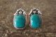 Navajo Indian Sterling Silver Turquoise Post Earrings - Larry