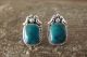 Navajo Indian Sterling Silver Turquoise Post Earrings - Larry