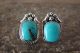 Navajo Indian Sterling Silver Turquoise Post Earrings - Larry