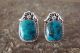 Navajo Indian Sterling Silver Turquoise Post Earrings - Larry