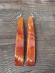 Navajo Indian Jewelry Spiny Oyster Slab Dangle Earrings by Espino