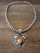 Navajo Pearl & Spiny Oyster Heart New Mexico Cross Necklace -Cayatineto
