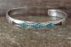 Native Indian Sterling Silver Turquoise Chip Inlay Bracelet by Joleen Yazzie