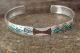 Native Indian Sterling Silver Turquoise Chip Inlay Bracelet by Joleen Yazzie