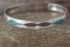 Native Indian Sterling Silver Turquoise Chip Inlay Bracelet by Joleen Yazzie