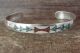 Native Indian Sterling Silver Turquoise Chip Inlay Bracelet by Joleen Yazzie