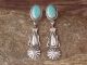 Native American Navajo Indian Sterling Silver Turquoise Post Earrings by Spencer