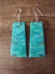 Navajo Indian Turquoise Slab Dangle Earrings by Lovato