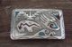 Navajo Indian Jewelry Sterling Silver Bear Chip Inlay Belt Buckle! Ray Begay