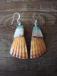 Santo Domingo Sterling Silver Spiny Oyster Shell Dangle Earrings by Lupita Calabaza
