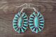 Navajo Sterling Silver Turquoise Cluster Dangle Earrings - Pam Benally