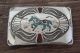 Navajo Indian Jewelry Sterling Silver Horse Chip Inlay Belt Buckle! Ray Begay