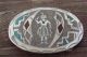 Navajo Indian Jewelry Sterling Silver Chip Inlay Belt Buckle! Ray Begay