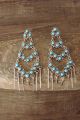 Zuni Sterling Silver Turquoise Chandelier Post Earrings! 