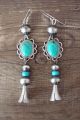 Navajo Sterling Silver Turquoise Blossom Dangle Earrings! P. Yazzie