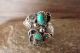 Native American Jewelry Sterling Silver Floral Turquoise Adjustable Ring - Belin