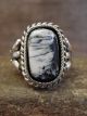 Navajo Indian Sterling Silver & White Buffalo Turquoise Ring - Vandever - Size 13.5