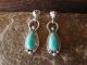 Navajo Indian Sterling Silver Turquoise Post Dangle Earrings Signed Verley Betone